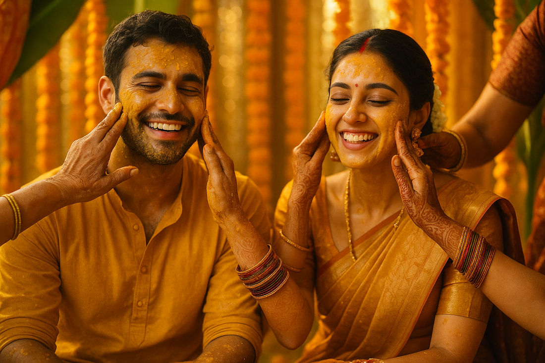 Why is Groom and Bride washed with Haldi (Turmeric) on the day of wedding