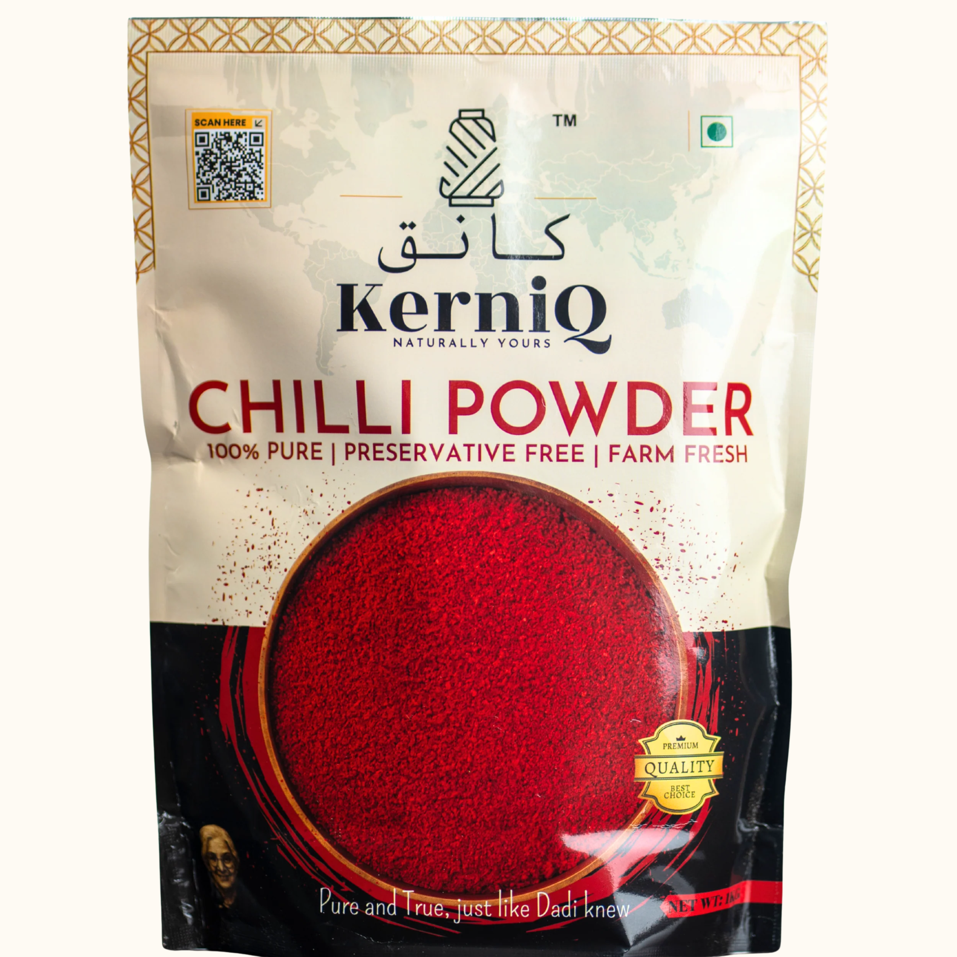 KerniQ Chilli Powder 500g/ 1kg, Lal Mirchi Powder, With Natural Oils, 100% Pure , Highly Aromatic Chilli