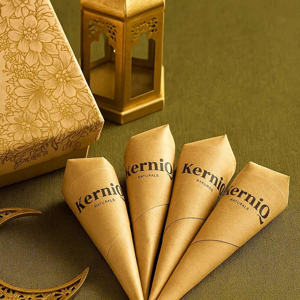 Organic Henna Cones for Natural Mehndi | KerniQ Naturals | Long-Lasting Color | Chemical-Free - KerniQ Naturals