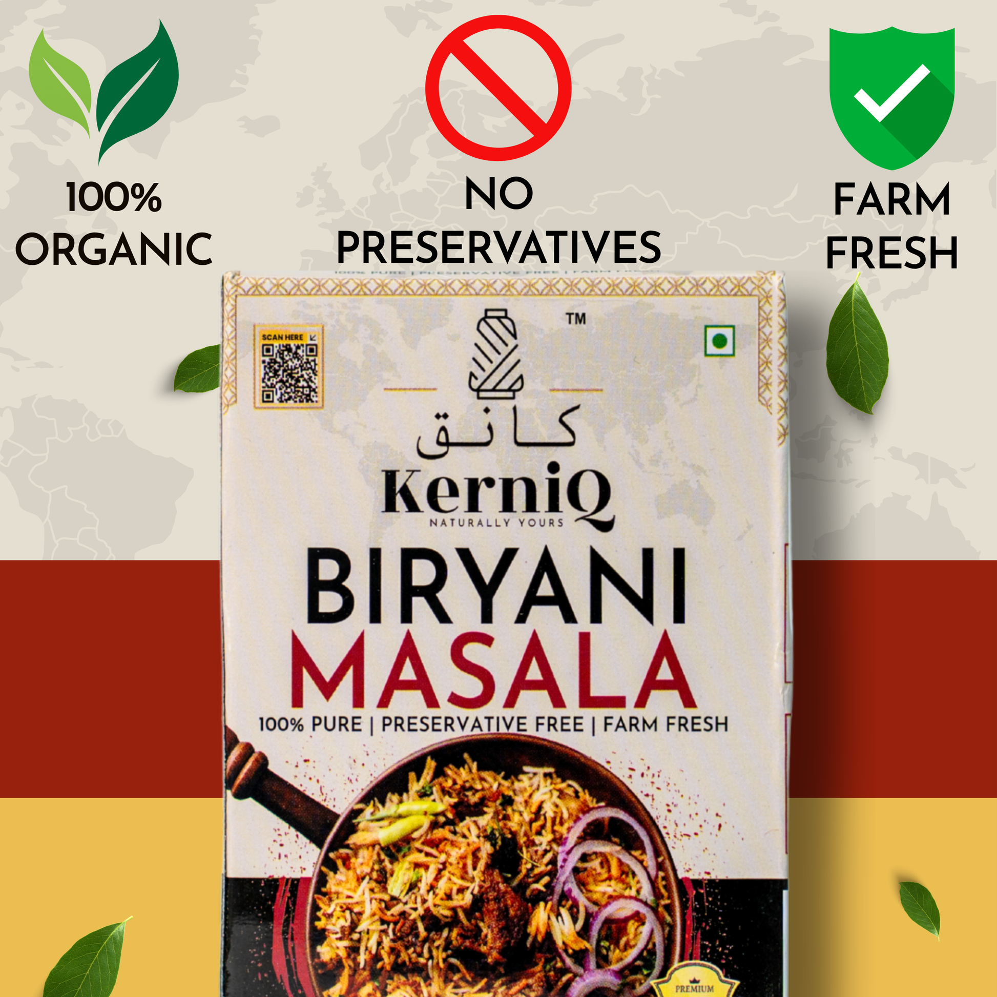 KerniQ Royal Biryani Masala 50g, Rich Flavour & Aroma, Veg & Non Veg