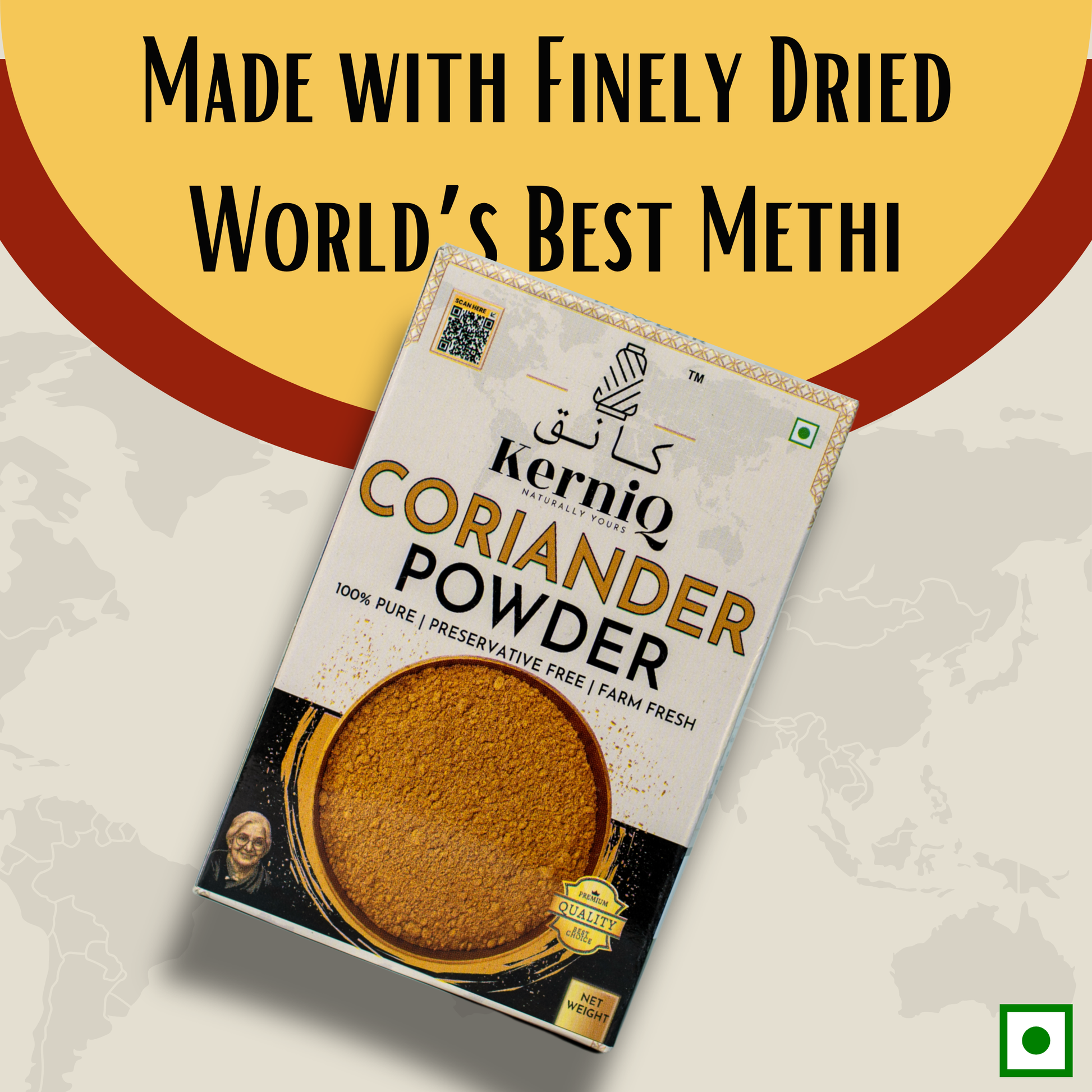 KerniQ Coriander Powder, Dhania Powder, 100g, With Natural Oils, 100% Pure, Rich Aroma