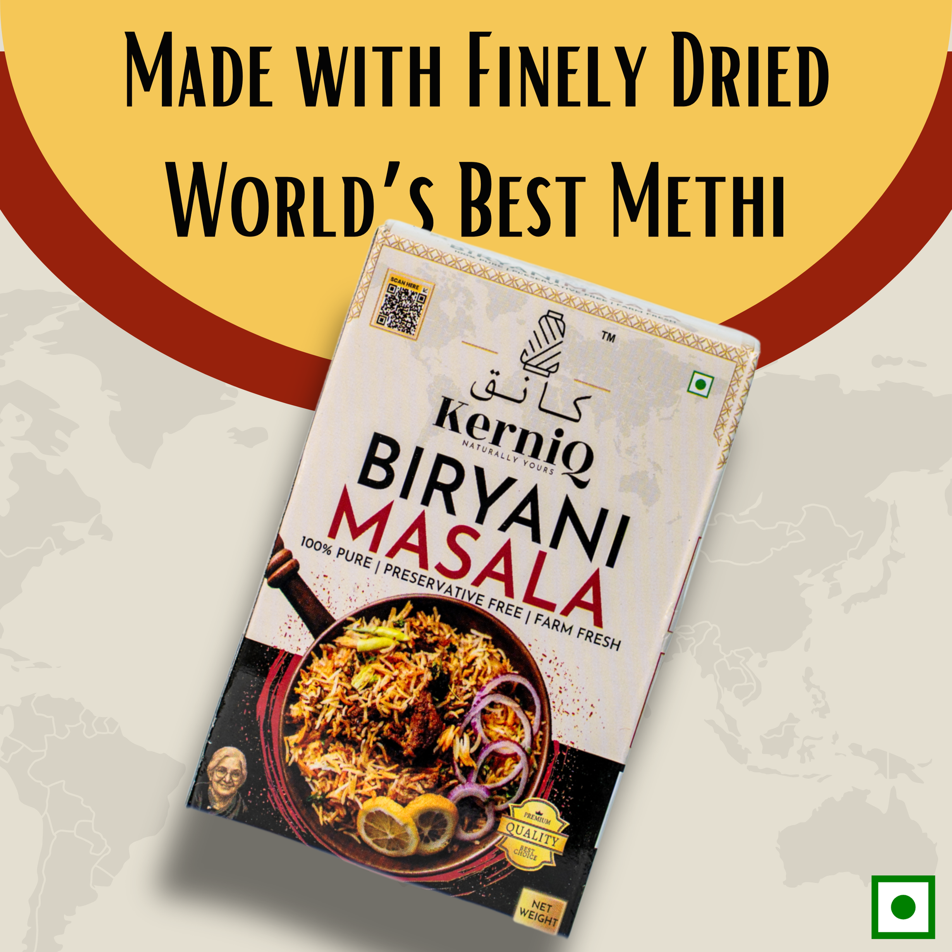 KerniQ Royal Biryani Masala 50g, Rich Flavour & Aroma, Veg & Non Veg