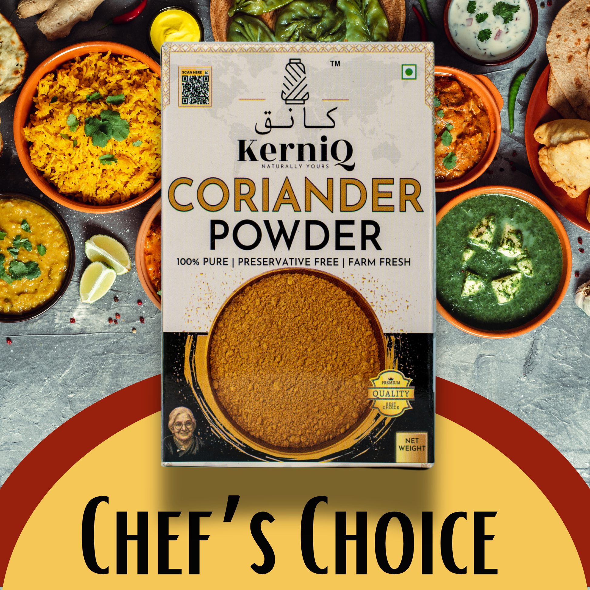 KerniQ Coriander Powder, Dhania Powder, 100g, With Natural Oils, 100% Pure, Rich Aroma