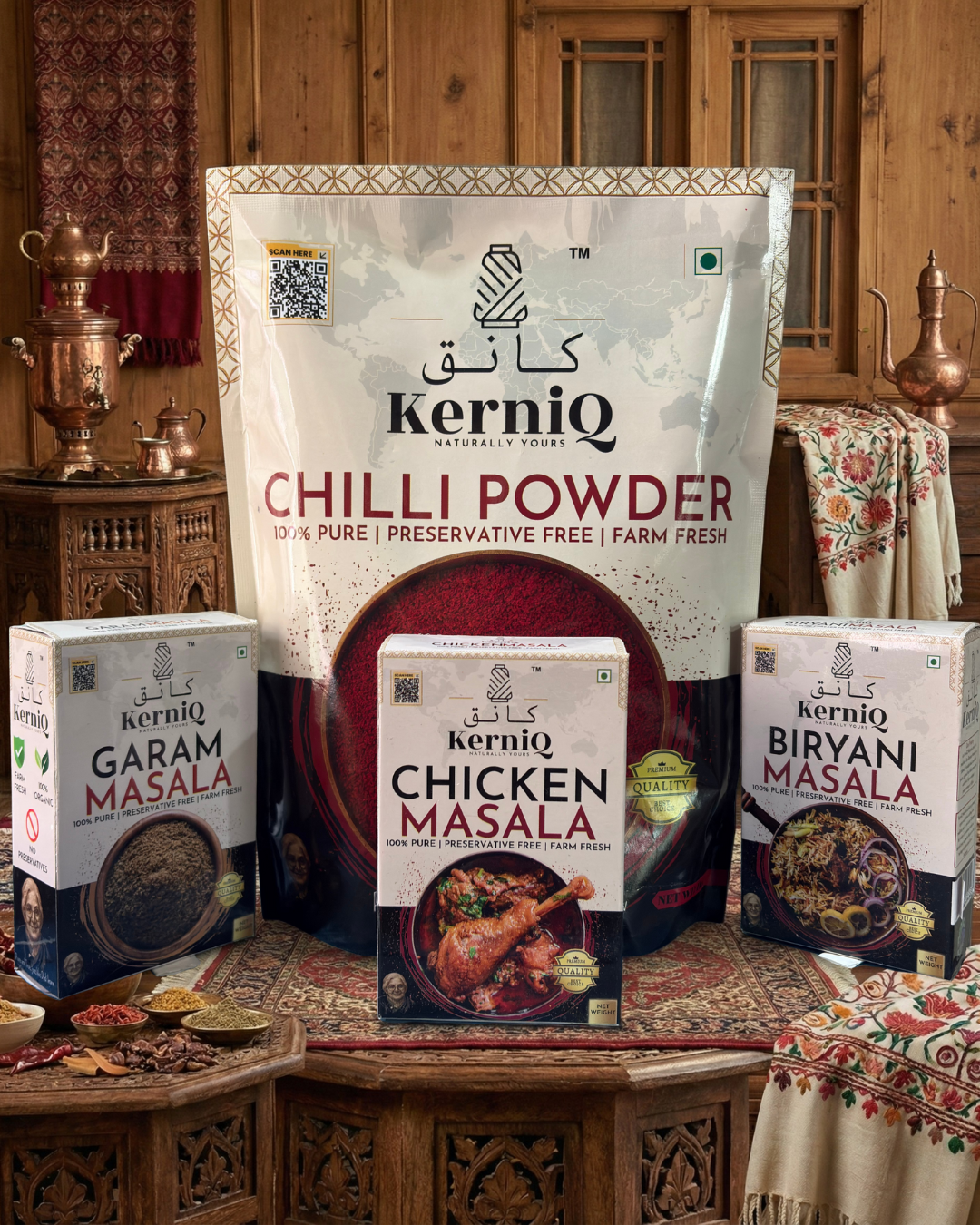 Organic Chef’s Masala Bundle – Authentic Biryani, Chilli Powder (500g) Chicken masala & Garam Masala Pack