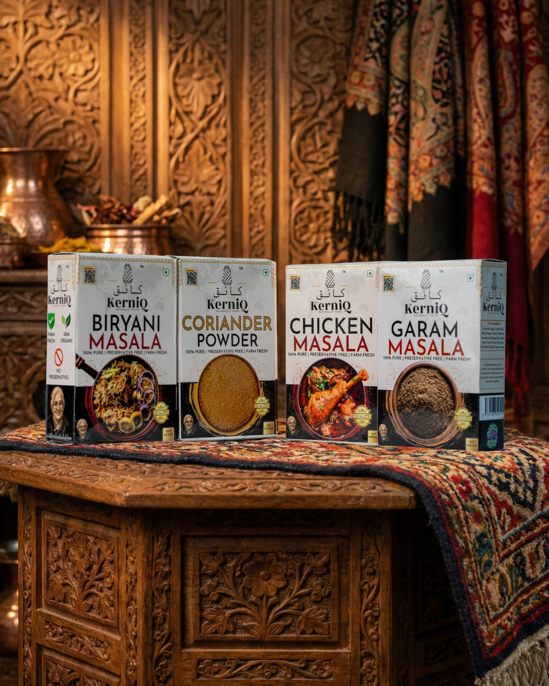 Organic Spices Taster Kit – Mini Sampler Pack of 4 Premium Blends